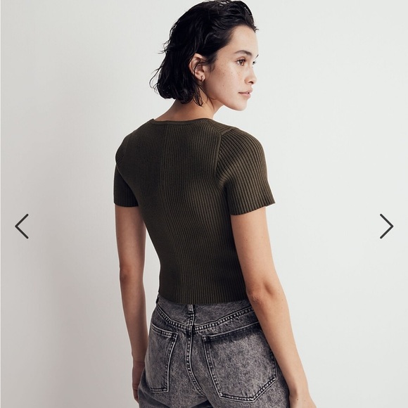 NWT Madewell Square neck sweater crop tee - Picture 2 of 9